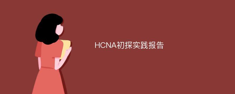 HCNA初探实践报告