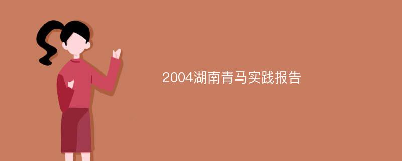 2004湖南青马实践报告